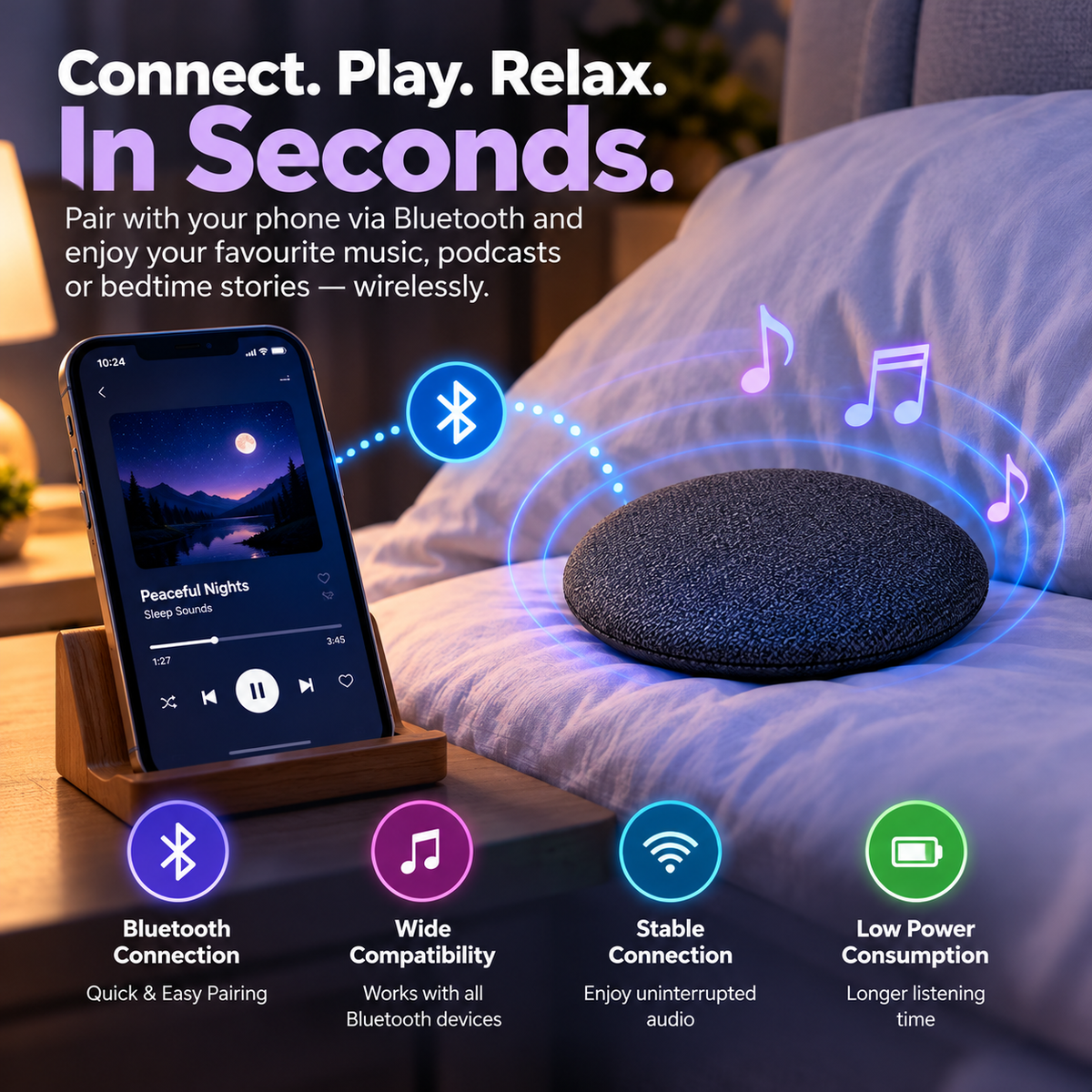 Bluetooth Portable Pillow Speaker