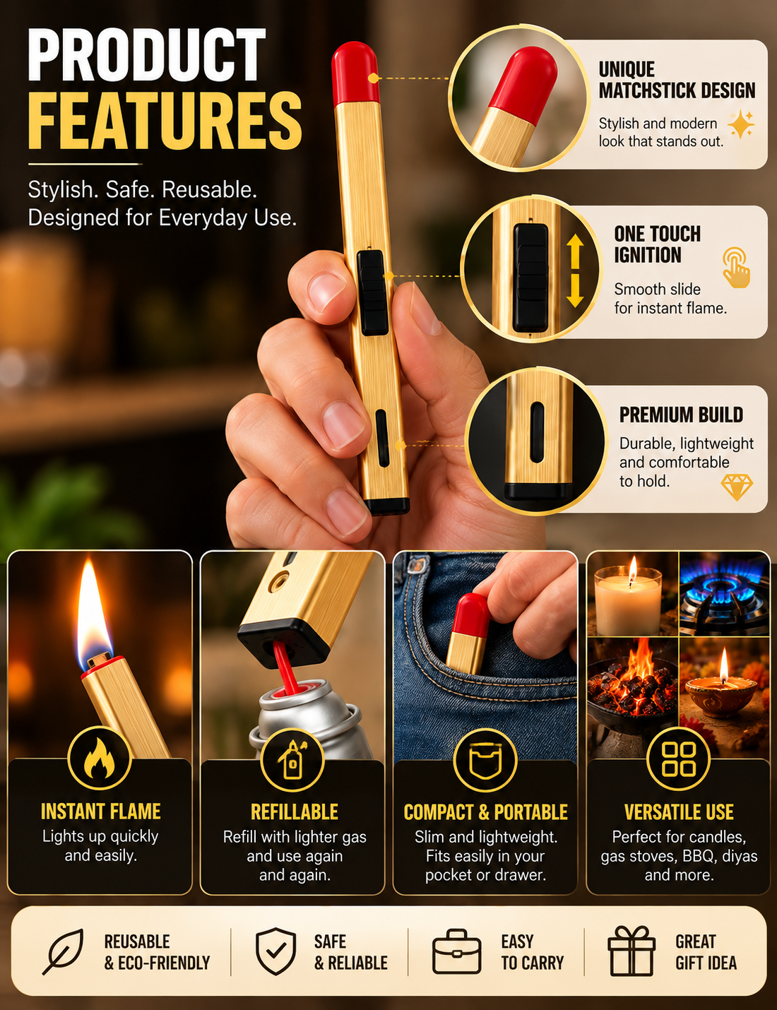 Electric Match Stick Arc Lighter