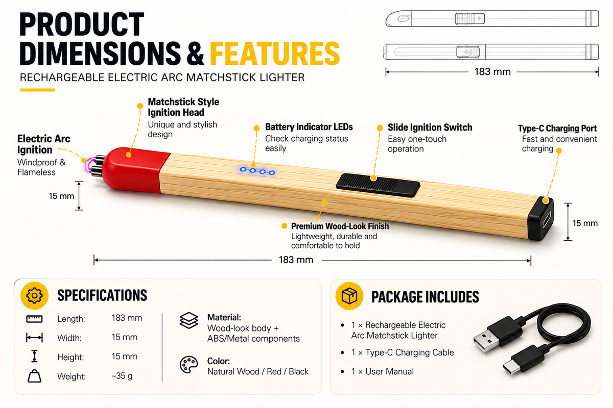 Electric Match Stick Arc Lighter