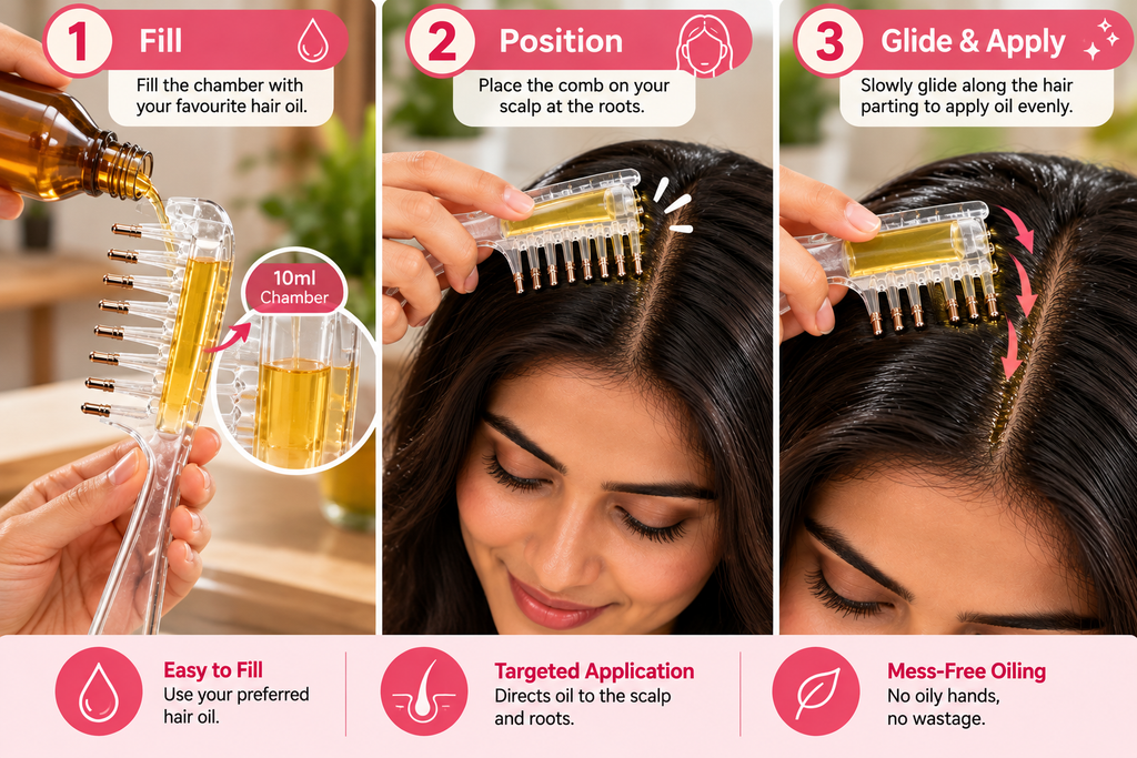 Crystal Serum Applicator Comb for Scalp Massage